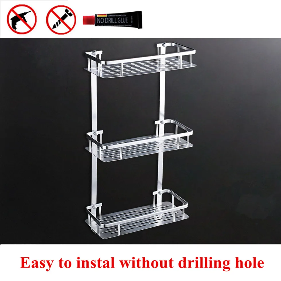 Bathroom Shower Shelves Caddy 1/2/3 Layer Basket Aluminum Shelf Hair Dryer Rack Storage Rack etagere salle de bain murale bagno
Bathroom Shower Shelves Caddy 1/2/3 Layer Basket Aluminum Shelf Hair Dryer Rack Storage Rack etagere salle de bain murale bagno