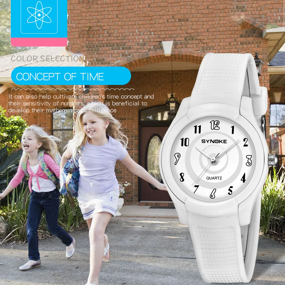 

SYNOKE Ultra-thin Waterproof Children's Watches Fashionable Back Light Thin Concept Student Quartz Watch Boys Age Girls Watch