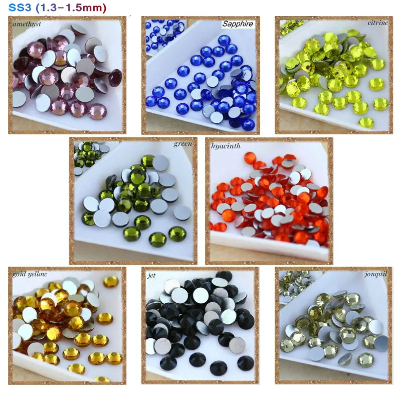 SS3(1.3MM)colorful 1440/pcs 3D foild flatback rhinestone beads glue on non-hotfix nail art clear color crystal rhinestone
SS3(1.3MM)colorful 1440/pcs 3D foild flatback rhinestone beads glue on non-hotfix nail art clear color crystal rhinestone