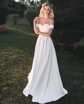 Smileven Sexy Satin Wedding Dress Off The Shoulder Simple Formal Women Bridal Wedding Gowns Robe 2019 Bride Dresses
Smileven Sexy Satin Wedding Dress Off The Shoulder Simple Formal Women Bridal Wedding Gowns Robe 2019 Bride Dresses