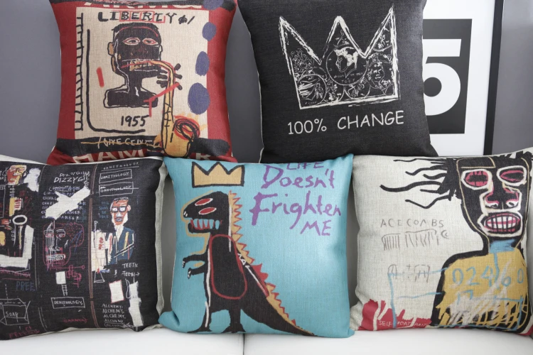 Pop Art Graffiti Basquiat Painting Dinosaur Pattern Cushion Cover Linen Throw Pillow Case Decorative Home Sofa Cushions 18"
Pop Art Graffiti Basquiat Painting Dinosaur Pattern Cushion Cover Linen Throw Pillow Case Decorative Home Sofa Cushions 18"