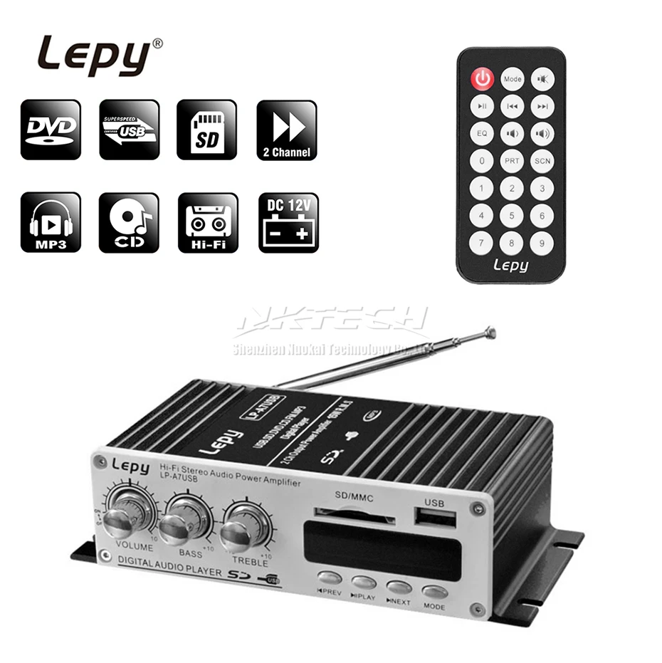 Цифровой плеер Lepy с USB разъемом Bluetooth 4 2 автомобильный усилитель мощности Hi Fi