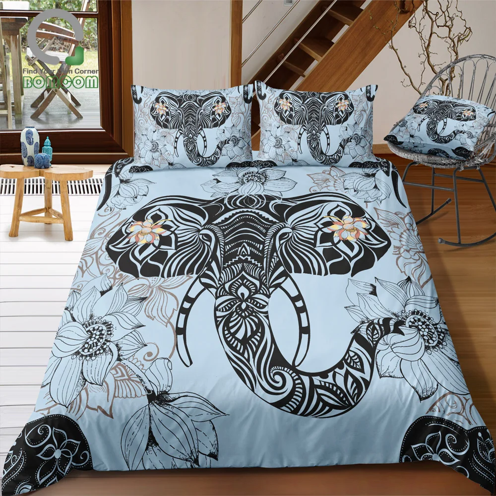 BOMCOM 3D Digital Printing Duvet cover set lotus elephant head zentangle stylized ornate lace Bedding Set 100% Microfiber
BOMCOM 3D Digital Printing Duvet cover set lotus elephant head zentangle stylized ornate lace Bedding Set 100% Microfiber