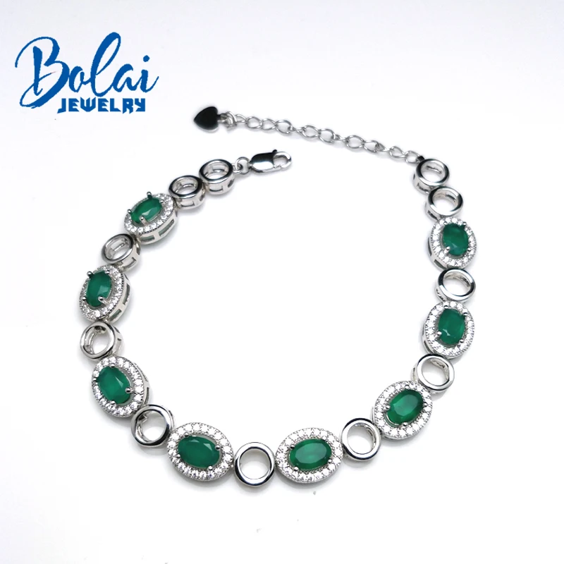 Bolaijewelry,Natural green agate 4ct gemstone Bracelet 925 sterling silver fine jewelry women daily wear birthday party gift
Bolaijewelry,Natural green agate 4ct gemstone Bracelet 925 sterling silver fine jewelry women daily wear birthday party gift