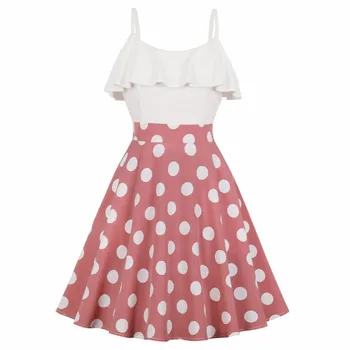 Summer Sleeveless Clothes Women Vintage Pink Dot Print Sweet Fashion One Line Swings Casual Elegant Party Chic Backless Dress
Summer Sleeveless Clothes Women Vintage Pink Dot Print Sweet Fashion One Line Swings Casual Elegant Party Chic Backless Dress