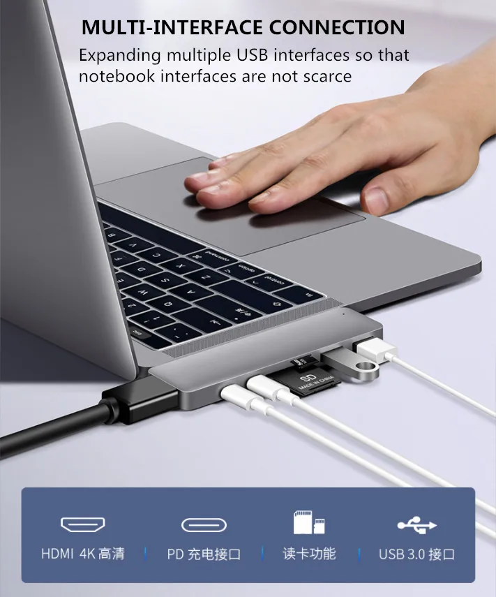 For MacBook Pro 7 in 1 USB Type C HUB Thunderbolt 3 Adapter USB-C Dock Dongle with HDMI 4k PD USB 3.0 Micro SD TF Card Reader
For MacBook Pro 7 in 1 USB Type C HUB Thunderbolt 3 Adapter USB-C Dock Dongle with HDMI 4k PD USB 3.0 Micro SD TF Card Reader