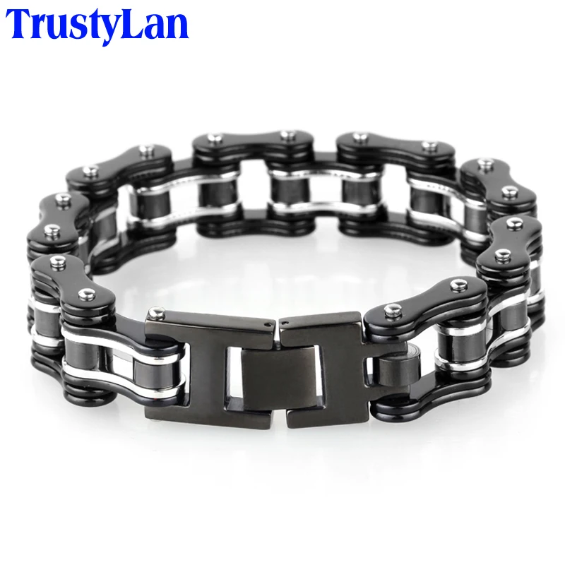 16MM Wide Black Stainless Steel Man Bracelet Male Cool Biker Motorcycle Chain Friendship Mens Bracelets 2018 Armband TrustyLan
16MM Wide Black Stainless Steel Man Bracelet Male Cool Biker Motorcycle Chain Friendship Mens Bracelets 2018 Armband TrustyLan