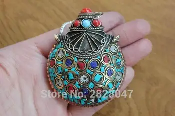 PN535 Vintage Tibetan Brass Colorful Stone Large Snuff Bottle Pendants Handmade Nepal Turqoise Snuff Bottle Tibetan Collectibles
PN535 Vintage Tibetan Brass Colorful Stone Large Snuff Bottle Pendants Handmade Nepal Turqoise Snuff Bottle Tibetan Collectibles