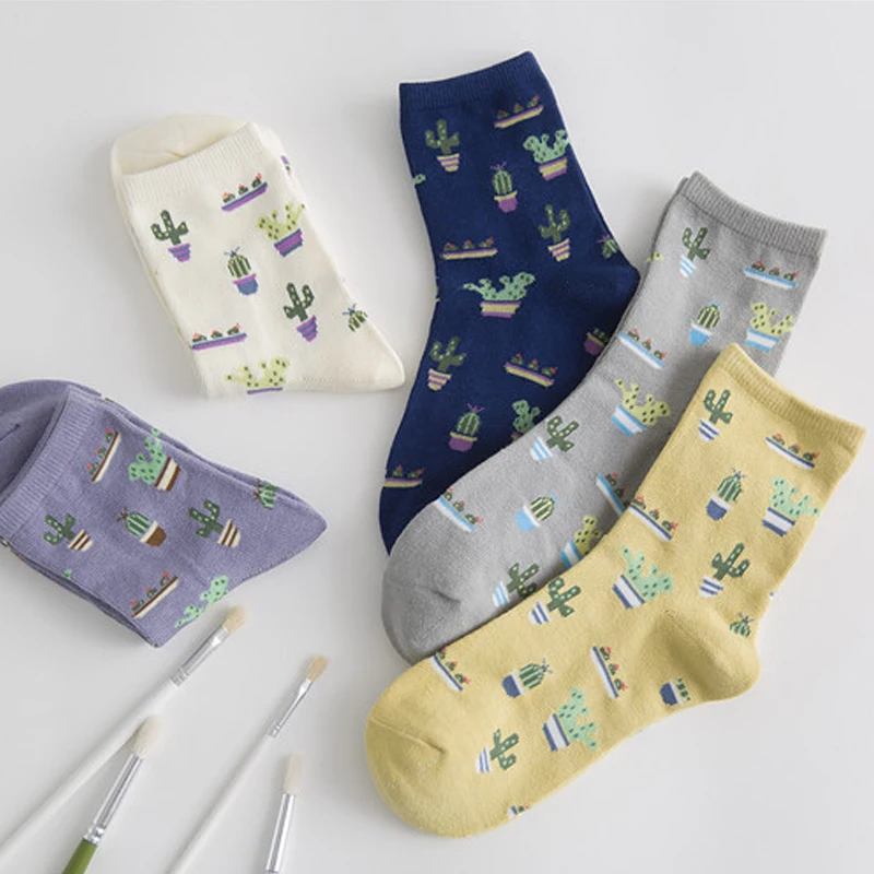 Plant Cactus Pattern Socks Women Girls Hipster Comfortable Cute Cotton Casual Silky Socks Sokken Short Female Socks Bamboo Meias
Plant Cactus Pattern Socks Women Girls Hipster Comfortable Cute Cotton Casual Silky Socks Sokken Short Female Socks Bamboo Meias