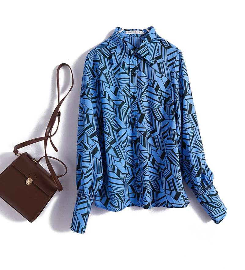 NiceMix Real Silk 2019 Spring Women Geometric Printed Blue Color Block Shirts Ladies Elegant Long Sleeve Blouses
NiceMix Real Silk 2019 Spring Women Geometric Printed Blue Color Block Shirts Ladies Elegant Long Sleeve Blouses