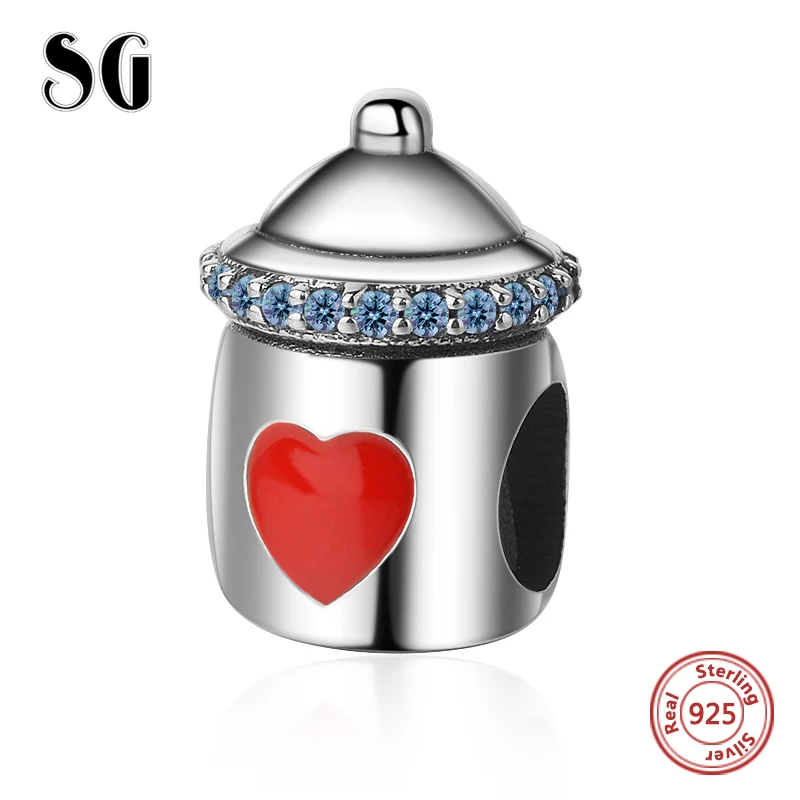 SG Silver 925 beads Lovely baby's bottle charms with red heart shape Fit Original European bracelet DIY Jewelry making for Gifts
SG Silver 925 beads Lovely baby's bottle charms with red heart shape Fit Original European bracelet DIY Jewelry making for Gifts