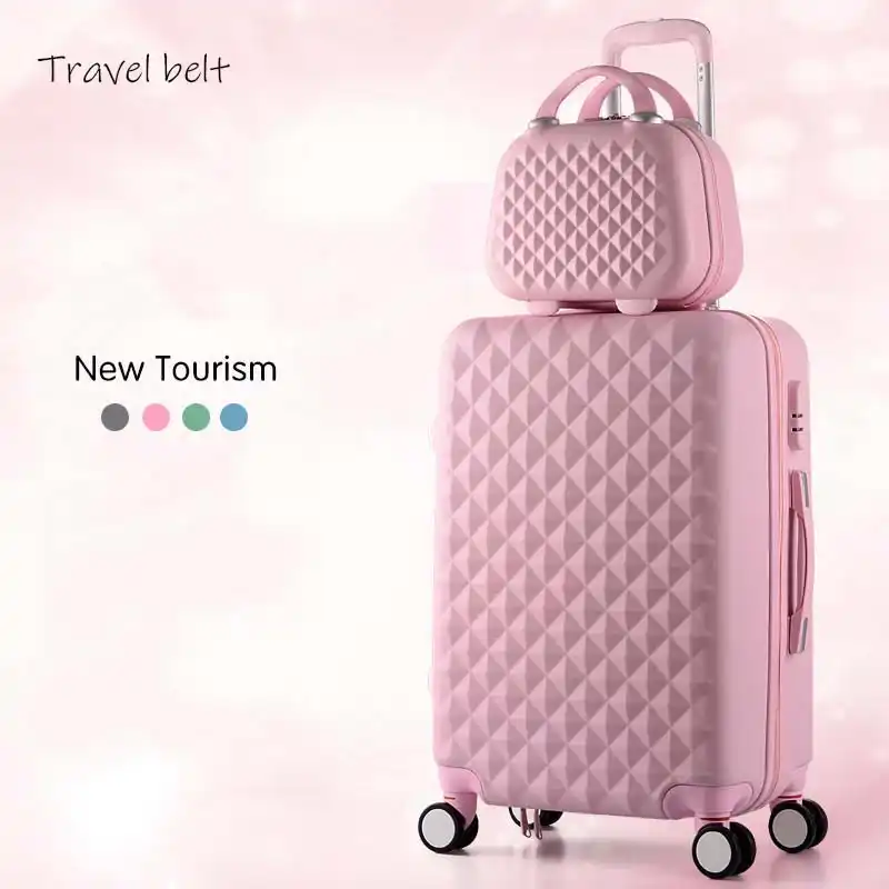pink carry on luggage wheels