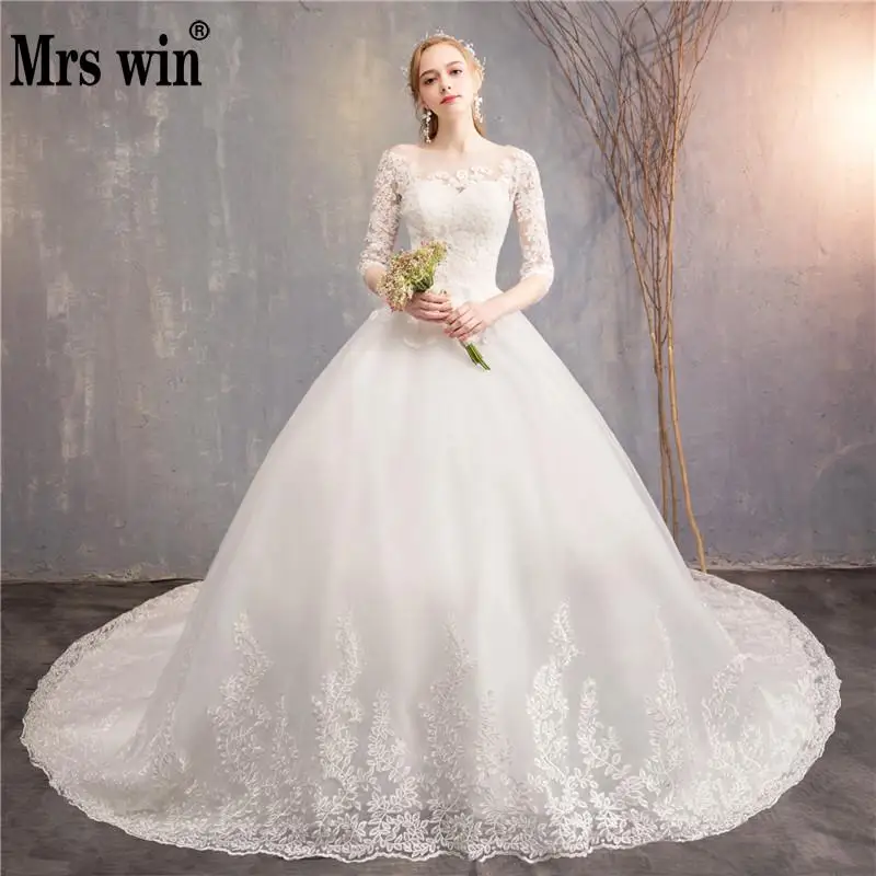 Robe De Mariee Grande Taille 2019 New The Half Sleeve Ball Gown Luxury Lace Embroidery Wedding Dress Noble Vestido De Novias F
Robe De Mariee Grande Taille 2019 New The Half Sleeve Ball Gown Luxury Lace Embroidery Wedding Dress Noble Vestido De Novias F