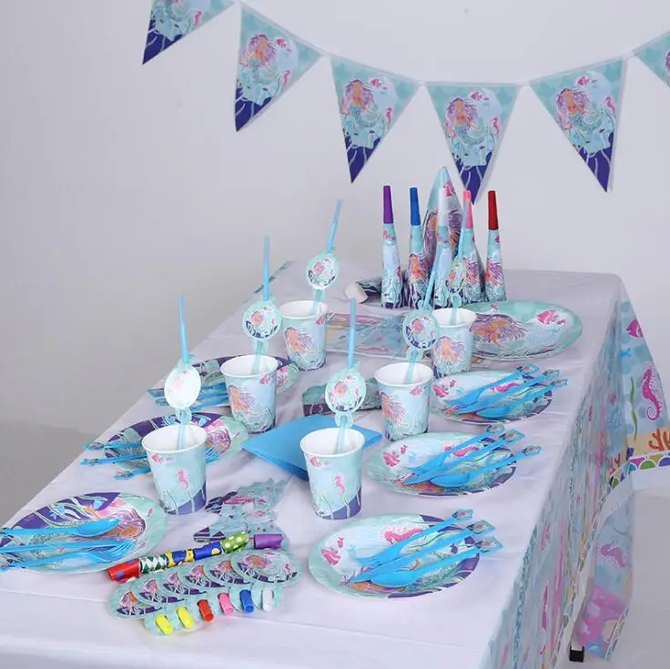 Girl Birthday Party Disposable Tableware Set Mermaid Party Balloon Plates Cups Banner Boy Girl Party Wedding Decoration Supplies
Girl Birthday Party Disposable Tableware Set Mermaid Party Balloon Plates Cups Banner Boy Girl Party Wedding Decoration Supplies