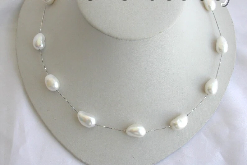 FREE shippingAmazing big 15mm white baroque freshwater cultured pearl silver chain necklace
FREE shippingAmazing big 15mm white baroque freshwater cultured pearl silver chain necklace