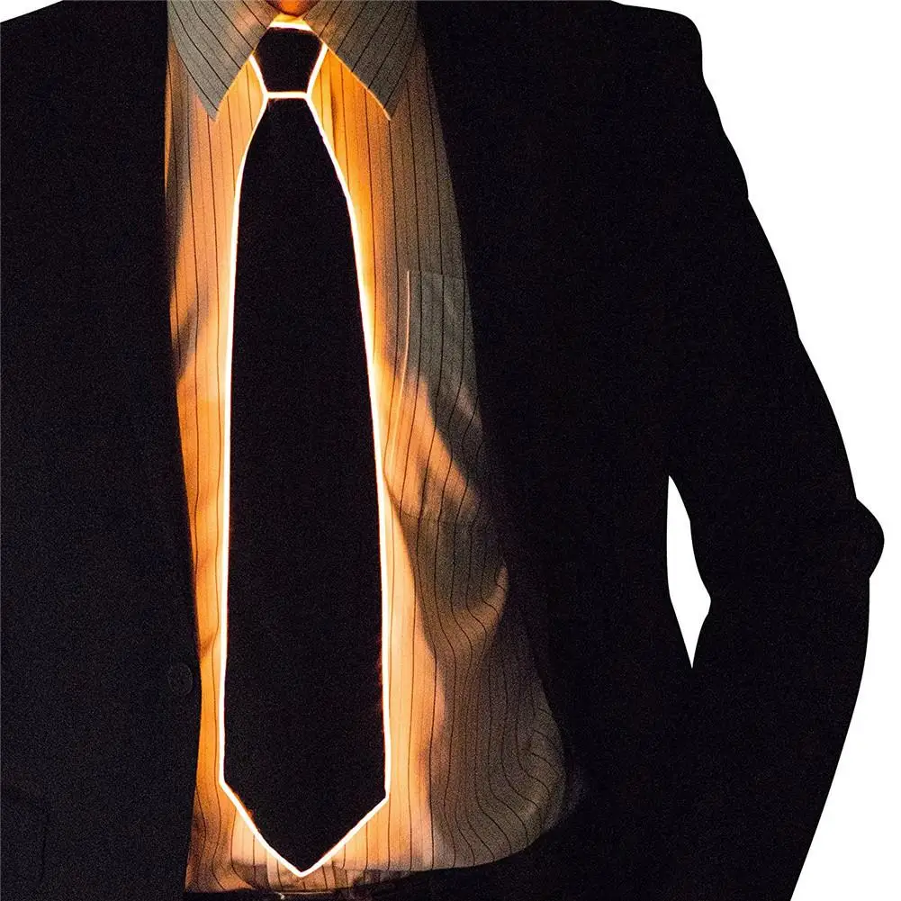 Потрясающий EL Wire галстук мигающий Косплей светодиодный костюм аноним светящийся