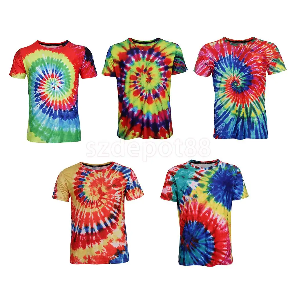 Tropical Style Tie Dye Graphic T Shirt Short Sleeves Casual Top Hippie Shirts for Youth and Men
Tropical Style Tie Dye Graphic T Shirt Short Sleeves Casual Top Hippie Shirts for Youth and Men