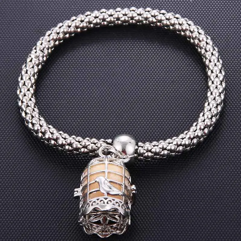 Bird Cage Silver Creative Perfume Diffusion Corn Chain Bracelet Elastic Exquisite Aroma Bracelet Ladies Fashion Jewelry Gift
Bird Cage Silver Creative Perfume Diffusion Corn Chain Bracelet Elastic Exquisite Aroma Bracelet Ladies Fashion Jewelry Gift