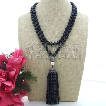 N072010 40'' 8MM Faceted Onyx White Pearl Necklace CZ Pave Pendant
N072010 40'' 8MM Faceted Onyx White Pearl Necklace CZ Pave Pendant