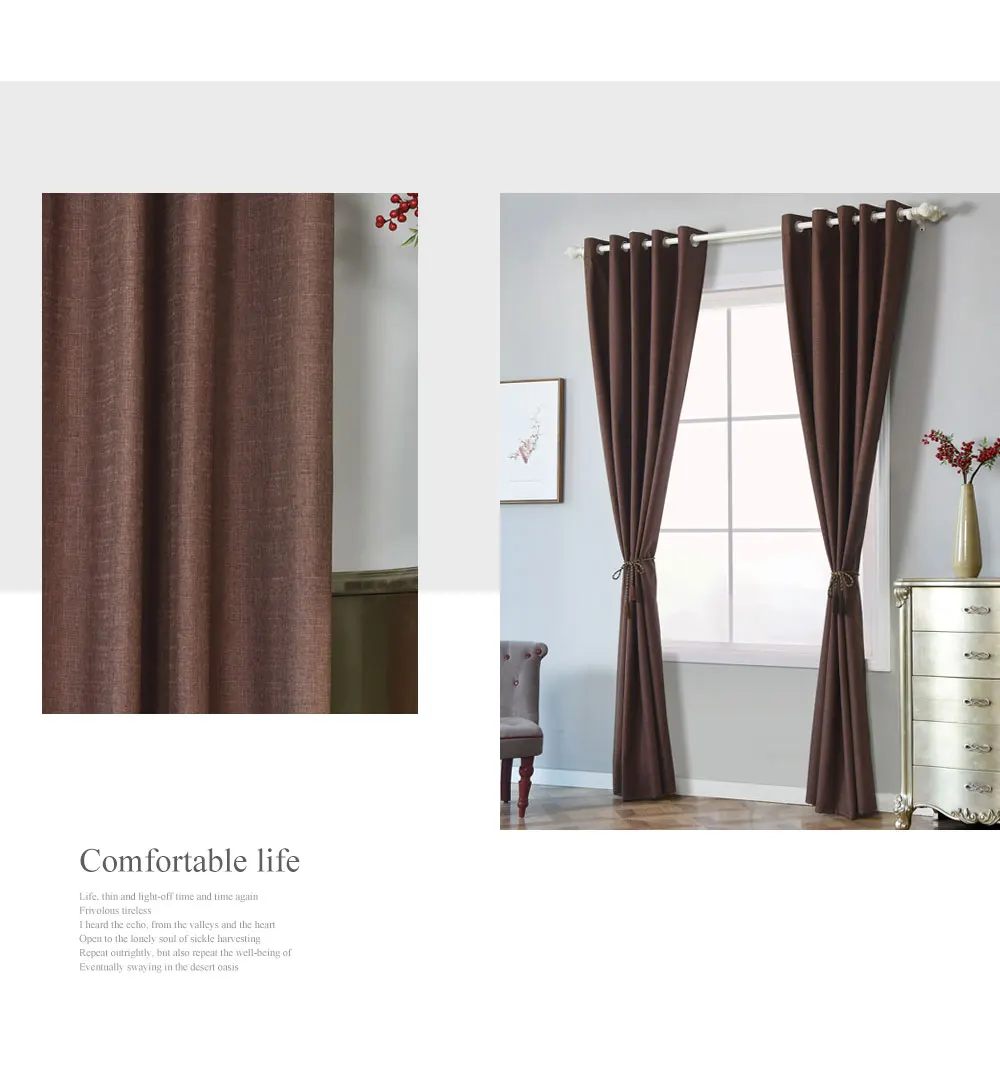 ZG090 LOZUJOJU Full shading solid color curtains for living room windows simple design bedroom thick fabric all match curtains elegant (7)