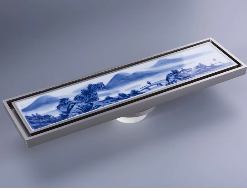 Solid brass 300*82mm bathroom floor drain Anti-Odor shower drainer blue and white porcelain Art
Solid brass 300*82mm bathroom floor drain Anti-Odor shower drainer blue and white porcelain Art