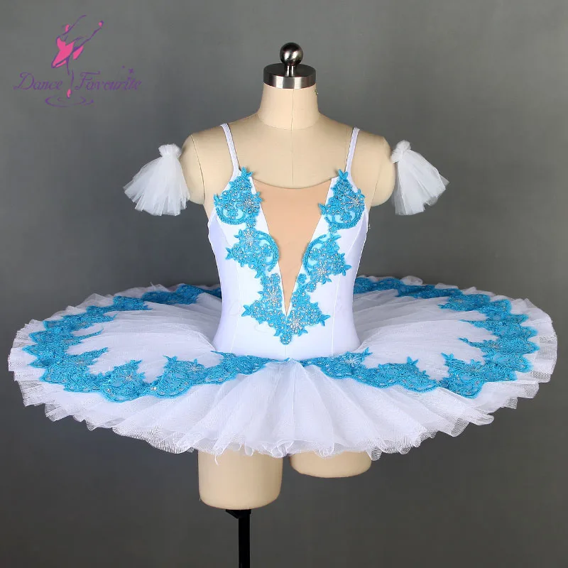 BLL010 Dance Favourite Ballet Tutu Pre-porfessional Costume Pancake Girl & Women with light sea blue applique | Тематическая