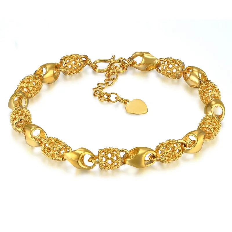 European Style Gold Bracelet Charms Chain Link Bracelet Bead Embossing Gold Color Bracelet Female New bracelets & bangles S699
European Style Gold Bracelet Charms Chain Link Bracelet Bead Embossing Gold Color Bracelet Female New bracelets & bangles S699