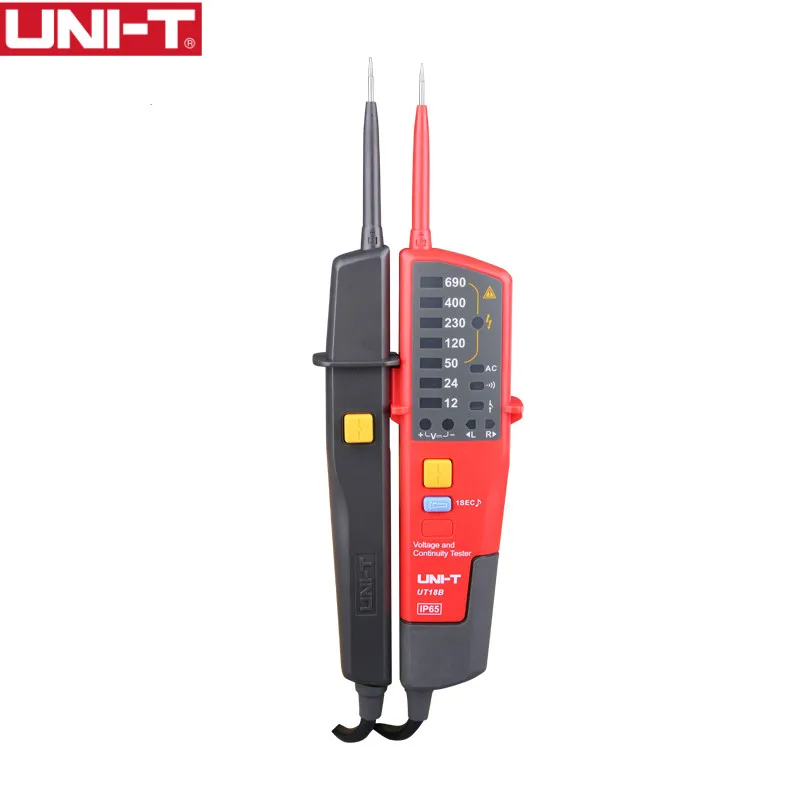 UNI-T UT18B Voltmeter 690V AC DC Voltage Meter Waterproof Test Pen RCD Testers LED Indication Auto Range Worklight Free Shipping
UNI-T UT18B Voltmeter 690V AC DC Voltage Meter Waterproof Test Pen RCD Testers LED Indication Auto Range Worklight Free Shipping