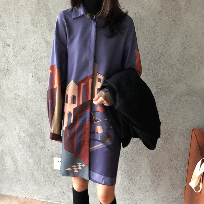 Women's Clothing Spring Autumn long shirt Vintage Print loose Women Blouses Turn-down Collar long sleeve New BF Shirts harajuku
Women's Clothing Spring Autumn long shirt Vintage Print loose Women Blouses Turn-down Collar long sleeve New BF Shirts harajuku