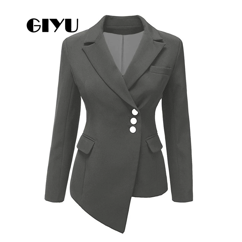 GIYU Asymmetry Women Long Sleeve Blazer Business Jackets Pockets Office Lady Buttons Casual camiseta mujer
GIYU Asymmetry Women Long Sleeve Blazer Business Jackets Pockets Office Lady Buttons Casual camiseta mujer