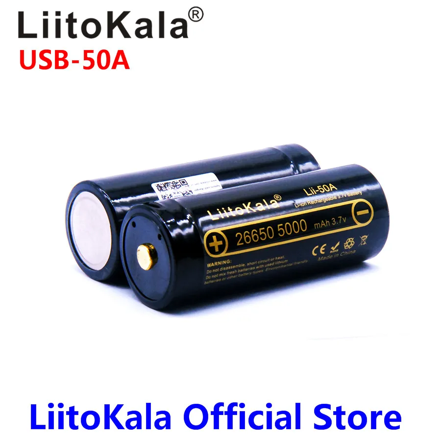 4pcs LiitoKala lii-50A USB 26650 5000mah lithium battery 3.7V 26650-50A for flashligh With LED Indicator Light DC-Charging
4pcs LiitoKala lii-50A USB 26650 5000mah lithium battery 3.7V 26650-50A for flashligh With LED Indicator Light DC-Charging