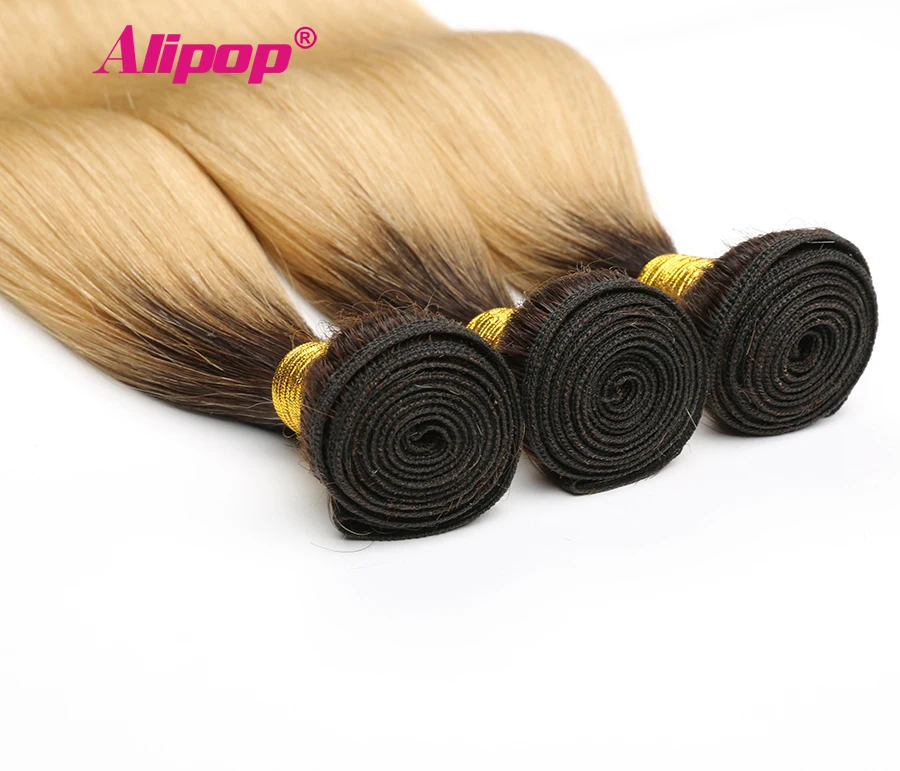 613 Bundles Deals Ombre Hair Bundles Peruvian Straight Hair 100% Human Hair Weave Bundles 431 Pieces Alipop Non Remy No Shed (1)