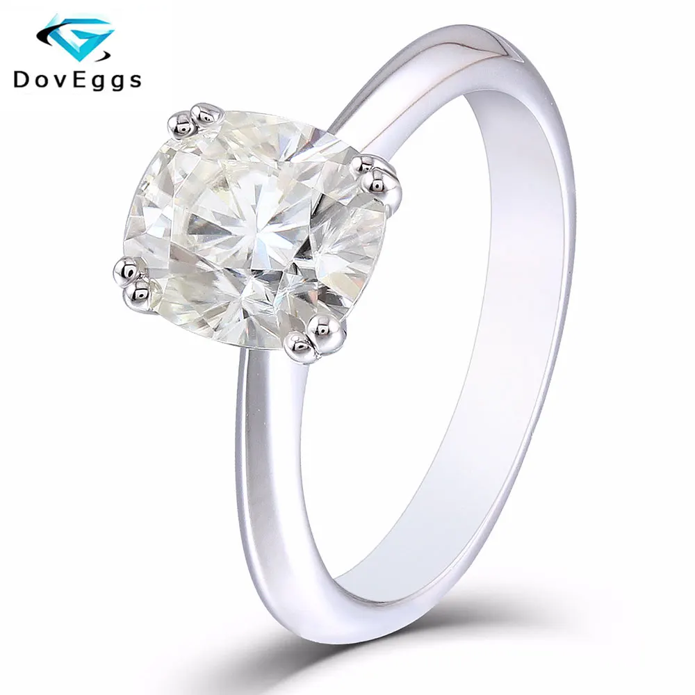 DovEggs 2ct carat 7*8mm Cushion Cut HI Color Moissanite Diamond Engagement Rings for Women Platinum Plated Silver Solitaire Ring
DovEggs 2ct carat 7*8mm Cushion Cut HI Color Moissanite Diamond Engagement Rings for Women Platinum Plated Silver Solitaire Ring