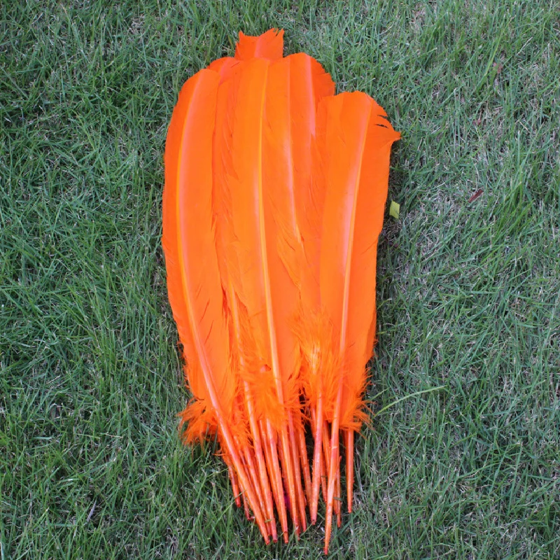 Free shipping 50pcs wholesale 25-30cm orange color real natural turkey feathers plumes hair extensions goose feather for sale
Free shipping 50pcs wholesale 25-30cm orange color real natural turkey feathers plumes hair extensions goose feather for sale