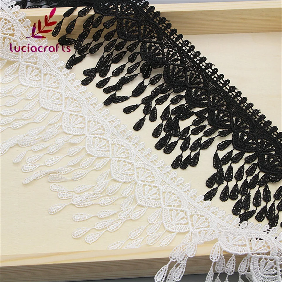 Lucia crafts 5yards 9cm White/Black Embroidery Tassels Lace Fabric Trim Ribbons DIY Sewing Garment Materials N0603
Lucia crafts 5yards 9cm White/Black Embroidery Tassels Lace Fabric Trim Ribbons DIY Sewing Garment Materials N0603