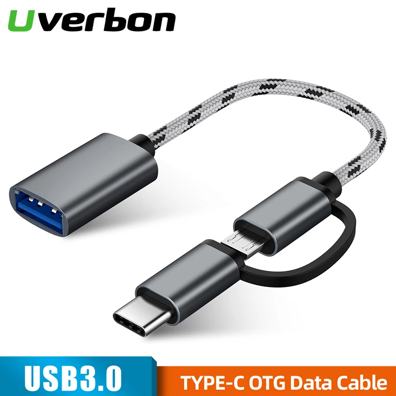 Uverbon 2 in 1 micro usb/type-c to USB 3.0 OTG data adapter cable for Huawei Xiaomi computer u-disk dropshipping
Uverbon 2 in 1 micro usb/type-c to USB 3.0 OTG data adapter cable for Huawei Xiaomi computer u-disk dropshipping