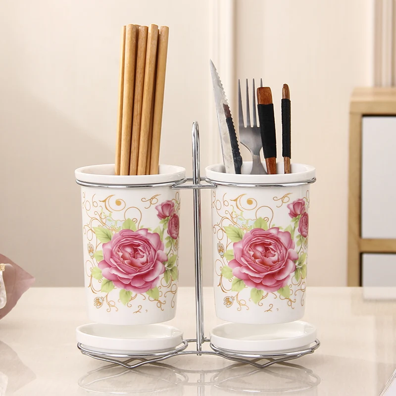 Korean style Kitchen simple ceramic chopsticks tube dual cylinder storage chopsticks cage drain chopsticks rack
Korean style Kitchen simple ceramic chopsticks tube dual cylinder storage chopsticks cage drain chopsticks rack