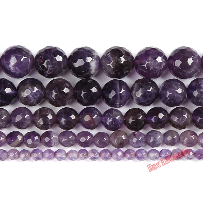 Natural Stone Faceted Dark Purple Amethysts Quartz Loose Beads 15" Strand 4 6 8 10 12 MM For Jewelry Making
Natural Stone Faceted Dark Purple Amethysts Quartz Loose Beads 15" Strand 4 6 8 10 12 MM For Jewelry Making
