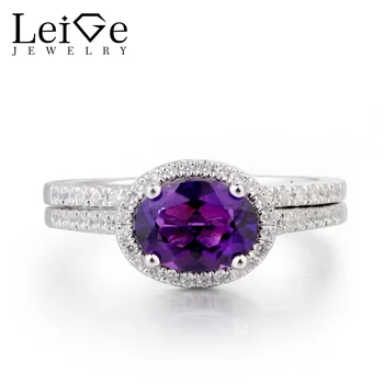 Leige Jewelry Natural Amethyst Ring Amethyst Engagement Ring February Birthstone Purple Gemstone 925 Sterling Silver Bridal Sets
Leige Jewelry Natural Amethyst Ring Amethyst Engagement Ring February Birthstone Purple Gemstone 925 Sterling Silver Bridal Sets