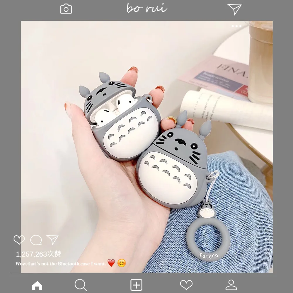 Cute 3D Cartoon Anime Totoro Pooh Doll Keychain Wireless Bluetooth Earphone Case for Airpods Protective Cover Keyrings
Cute 3D Cartoon Anime Totoro Pooh Doll Keychain Wireless Bluetooth Earphone Case for Airpods Protective Cover Keyrings