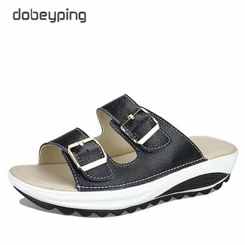 2017 Casual Women'S Sandals Genuine Leather Summer Flats Shoes Women Platform Wedges Female Slides Beach Flip Flops Size 35-42
2017 Casual Women'S Sandals Genuine Leather Summer Flats Shoes Women Platform Wedges Female Slides Beach Flip Flops Size 35-42