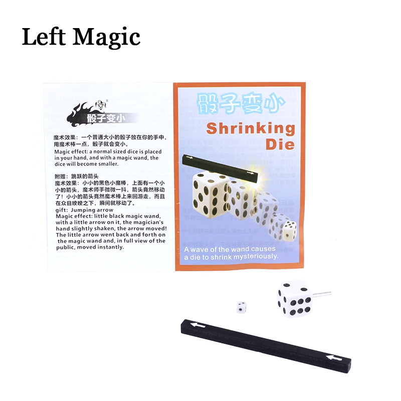 Shrinking Dice Magic Tricks Ig Dice Turn To Small With Magic Wand Easy Trick Props Close-Up Stage Funny Shows Children Toys
Shrinking Dice Magic Tricks Ig Dice Turn To Small With Magic Wand Easy Trick Props Close-Up Stage Funny Shows Children Toys