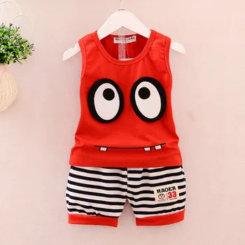 Baby Boy Summer Outfit Korean Cute Big Eyes Sleeveless Tops Vest + Striped Shorts 2PCS Infant Clothing Kids Bebes Jogging Suits
Baby Boy Summer Outfit Korean Cute Big Eyes Sleeveless Tops Vest + Striped Shorts 2PCS Infant Clothing Kids Bebes Jogging Suits