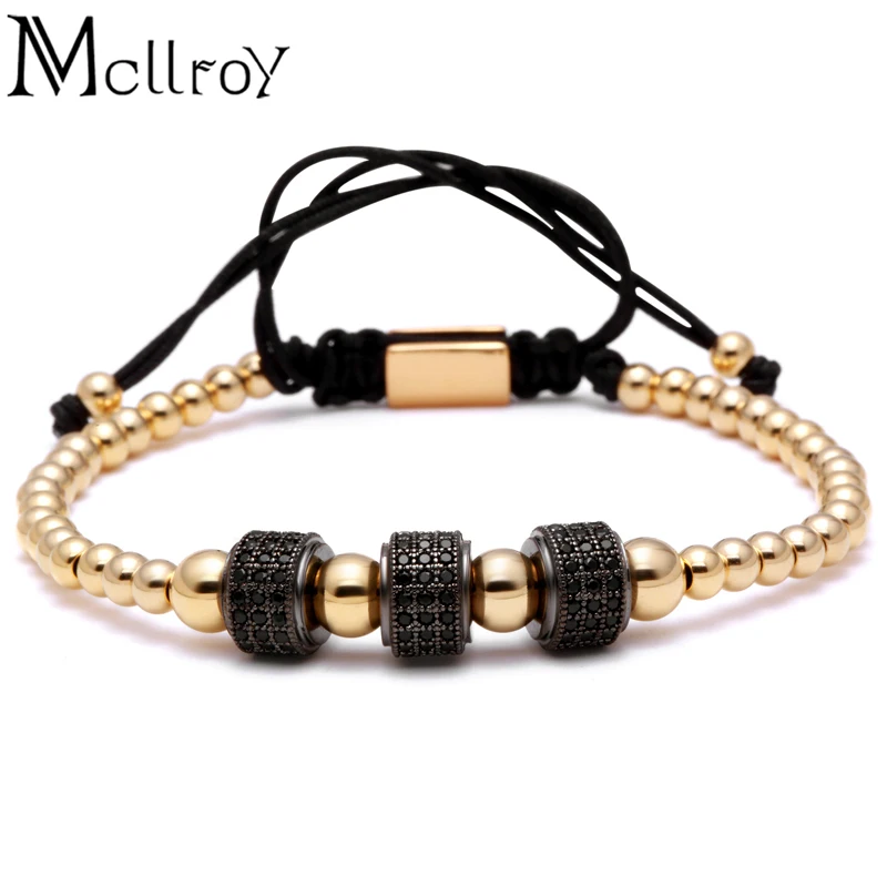 Mcllroy New Arrival Men Bracelets,316L Titanium Steel Beads Pave Setting CZ Ball Briading Connector Macrame Bracelet Men
Mcllroy New Arrival Men Bracelets,316L Titanium Steel Beads Pave Setting CZ Ball Briading Connector Macrame Bracelet Men