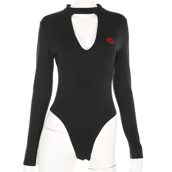 Sexy Bodysuit Women Long Sleeve Red Lip Bodycon Rompers Womens Jumpsuit Skinny Stretch Bodysuits Leotard Top
Sexy Bodysuit Women Long Sleeve Red Lip Bodycon Rompers Womens Jumpsuit Skinny Stretch Bodysuits Leotard Top