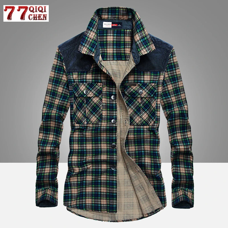 Spring Military Plaid Shirt Men 100% Cotton Long Sleeve Army Shirts Male Flannel Autumn Luxury Casual Dress Shirts Chemise Homme
Spring Military Plaid Shirt Men 100% Cotton Long Sleeve Army Shirts Male Flannel Autumn Luxury Casual Dress Shirts Chemise Homme