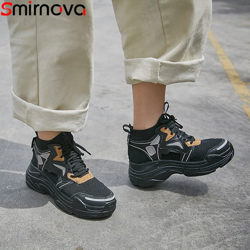Smirnova 2019 new sneakers women round toe lace up mesh genuine leather shoes casual comfortable flat platform shoes women flats
Smirnova 2019 new sneakers women round toe lace up mesh genuine leather shoes casual comfortable flat platform shoes women flats