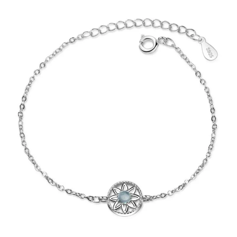 New Creative Blue Lotus Fresh Exquisite Fashion Jewelry 925 Sterling Silver Temperament Hollow Sun Flower Crystal Bracelets B82
New Creative Blue Lotus Fresh Exquisite Fashion Jewelry 925 Sterling Silver Temperament Hollow Sun Flower Crystal Bracelets B82