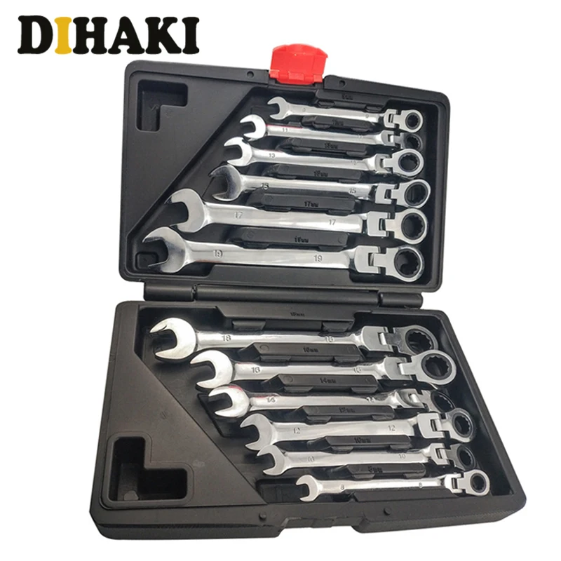 12pcs Flexible ratchet Gears Wrench Set with tool case Spanner Open End Wrenches Repair Tools To Bike Cars Torque Wrench 8-19mm
12pcs Flexible ratchet Gears Wrench Set with tool case Spanner Open End Wrenches Repair Tools To Bike Cars Torque Wrench 8-19mm