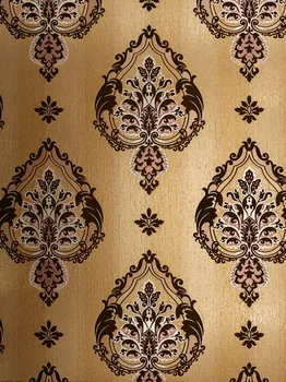 VIntage Golden Italian Velvet Flock Textile Wallcovering noise insulation papel de parede Wallpaper
VIntage Golden Italian Velvet Flock Textile Wallcovering noise insulation papel de parede Wallpaper